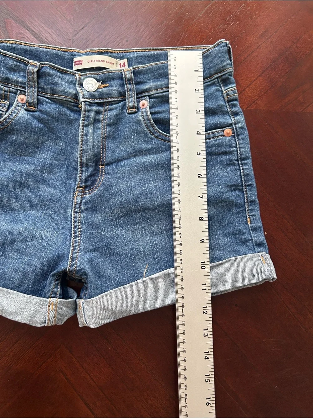 Levi's Blue Denim Rolled-Hem Kids' Shorts size 14